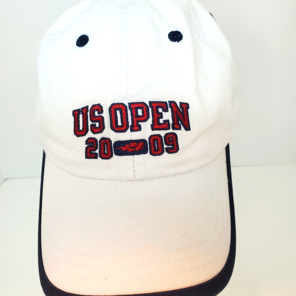 US Open‎ USTA 2009 White Blue Snapback Hat Baseball Cap 100% Cotton #0185AC